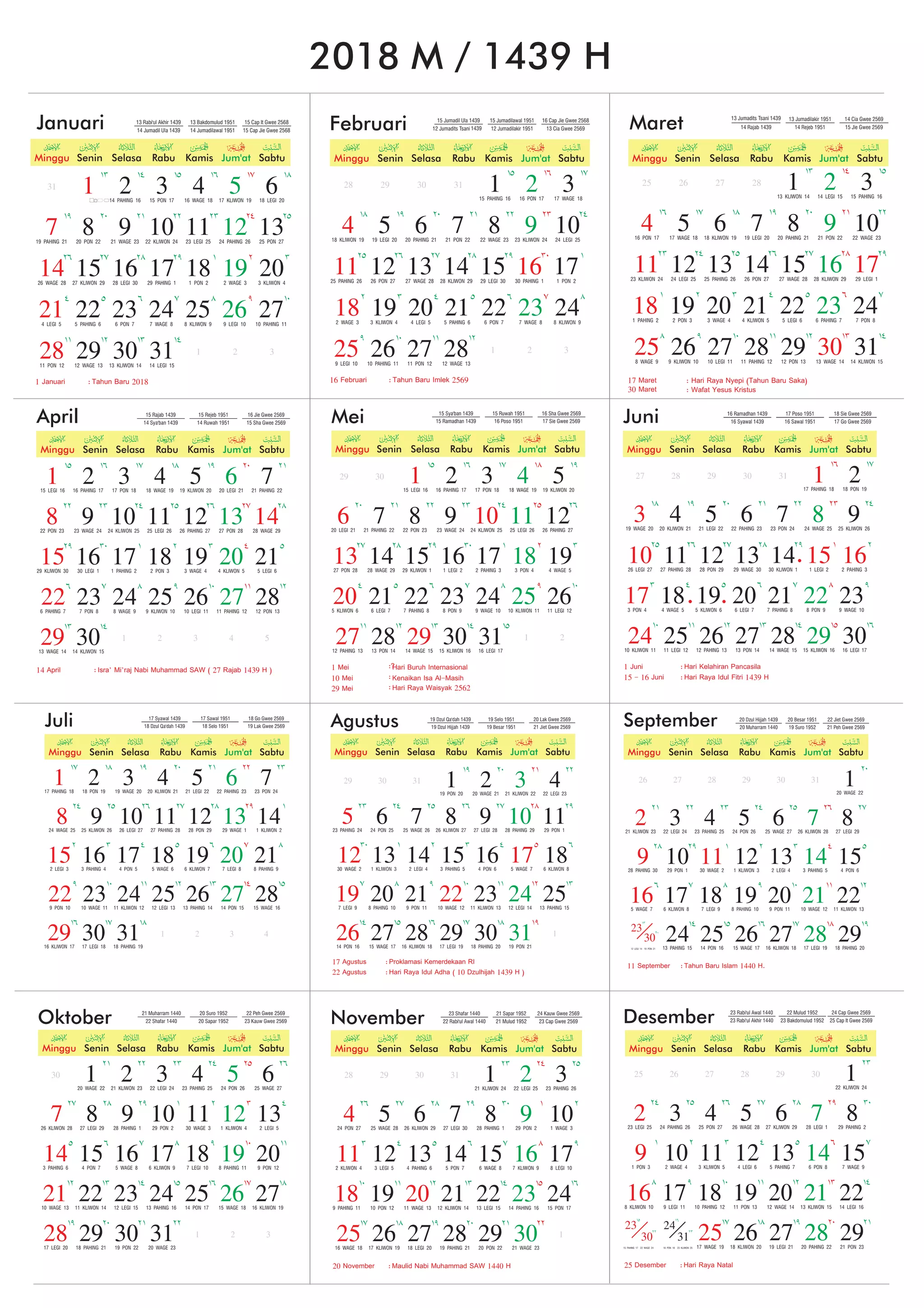 Kalender 2018 | PDF