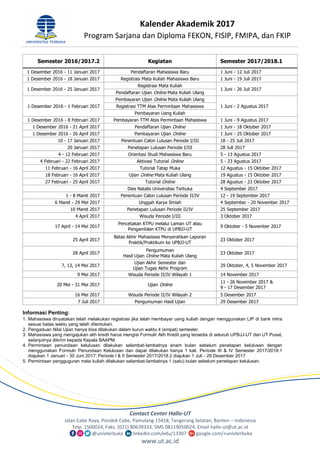 Kalender akademik ut | PDF