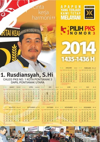 Kalender Rusdiansyah S.Hi, CALEG 1 PONTURA
