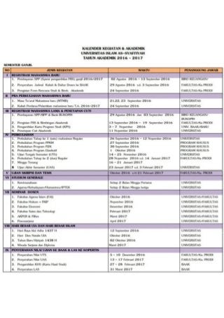 Kalender Akademik Ganjil - 2016-2017