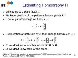 Homography Formula Camera calibration technique | PPTX
