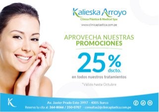 Kalieska Arroyo | Promociones de hasta un 25% de Dcto. en todos los tratamientos