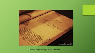 Orihinal na pahina ng El Filibusterismo
 