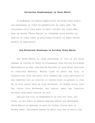 Kaligirang pangkasaysayan ng ibong adarna 2 | DOCX