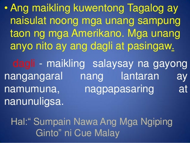 Kaligirang pangkasaysayan ng maikling kwento
