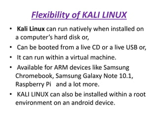 Kali linux summarised | PPTX