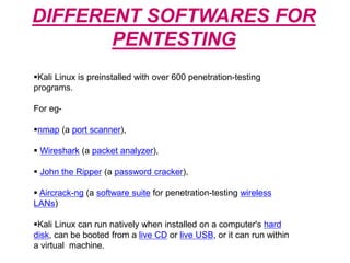 Kali linux summarised | PPTX