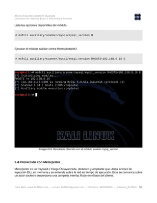 Alonso Eduardo Caballero Quezada
Consultor en Hacking Ético & Informática Forense
Lista las opciones disponibles del módul...