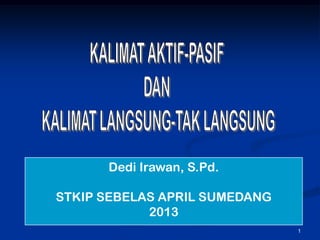 Dedi Irawan, S.Pd.
STKIP SEBELAS APRIL SUMEDANG
2013
1

 