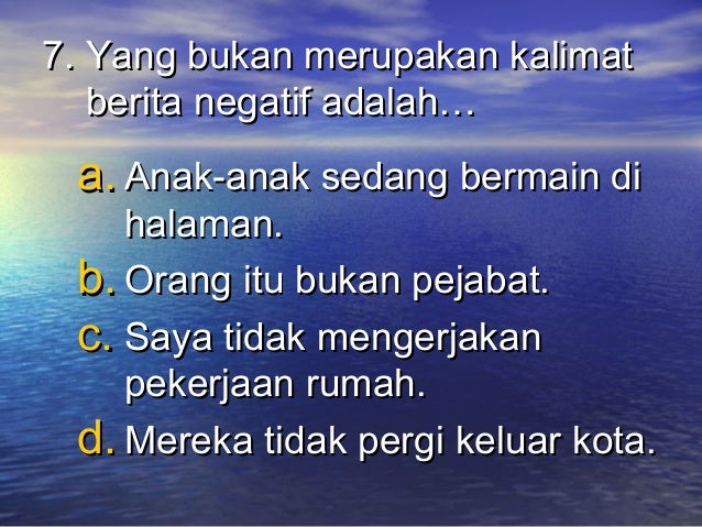 Kalimat Berita Negatif Dan Larangan