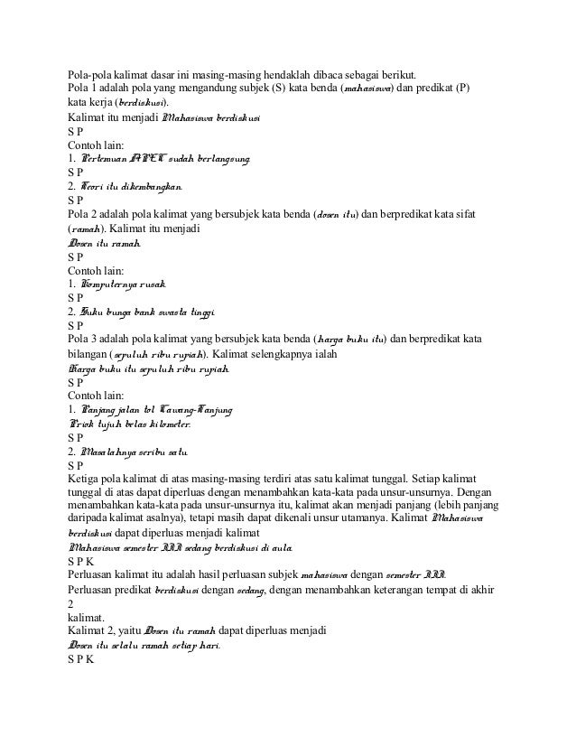 Kalimat Dalam Bahasa Indonesia