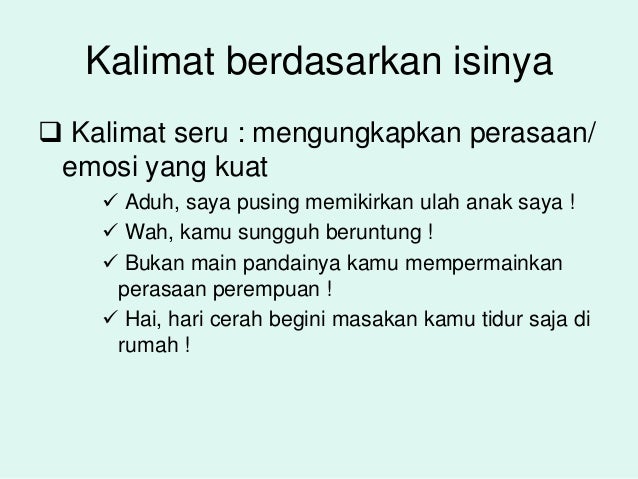 Kalimat dalam bahasa indonesia