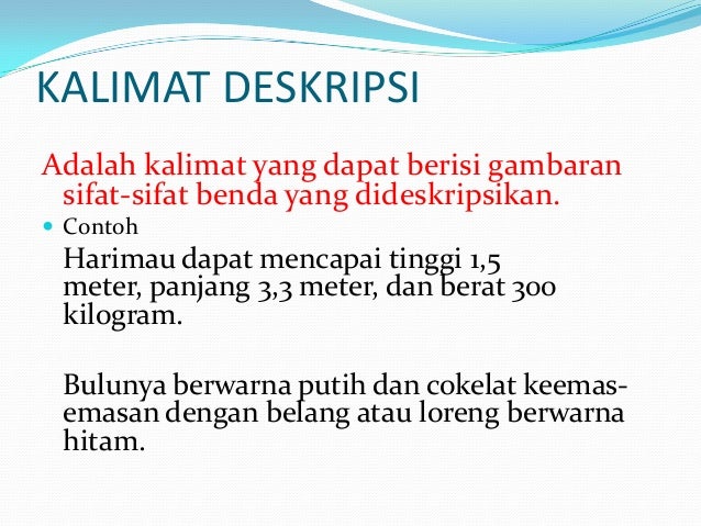Kalimat Deskripsi Dan