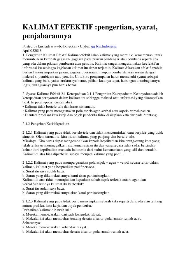 Kalimat Efektif