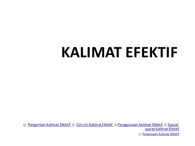 Kalimat Efektif