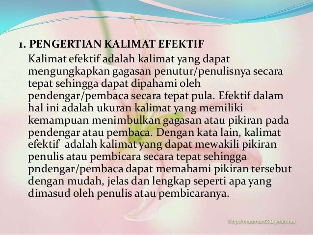 Doc Kalimat Efektif Dalam Bahasa Indonesia Masyita Mustika Ii Academia Edu