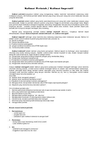 Kalimat Perintah Kur 2013 Kalimat Perintah Kur 2013