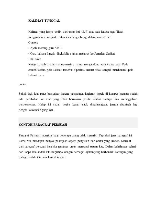 Kalimat Tunggal