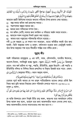 KvwjgvZzk kvnv`vn.............................................................................................................................................................69
-‫ﻓﻀﻠﺖ‬ُ ْ ِّ ُʄَ َʋ‫اﻷ‬َ ْ‫ﻴﺎء‬ʏ‫ﻧ‬ِ َ ِ ْ‫ﺑﺴﺖ‬ٍّ ِ ِ‫أﻋﻄﻴ‬ْ ِ ْ
ُ‫ﺖ‬ُ‫ﻊ‬ ‫ﺟﻮا‬َ ِ‫ﻣ‬ َ َ‫ﻠﻢ‬ʆ ‫ا‬ِ ِ َ ْ‫ﻟ‬‫ﺮت‬ ‫و‬ُ ْ ِ‫ﻧﺼ‬ُ َ‫ﺮﻋﺐ‬ ‫ﺑﺎ‬ِ ْ ُّ ‫ﻟ‬ ِ‫وأﺣﻠﺖ‬ْ َّ ِ ُ
َ‫ﱃ‬َ ِ‫ْﻐﻨﺎﺋﻢ‬‫ﻟ‬‫ا‬ُ ِ ََ
‫وﺟﻌﻠﺖ‬ْ َ ِ ُ َ‫ﱃ‬َ ِ‫اﻷ‬َ ْ‫رض‬ُ ْ‫ﻃﻬﻮ‬ْ ُ َ‫را‬ً‫ﺠﺪا‬ ‫و‬ً ِ ْ‫ﻣﺴ‬َ َ‫وأرﺳﻠﺖ‬ُ ْ ِ ْ
ُ
َ‫إﱃ‬َ ِ‫ﻖ‬ َ ‫ا‬ِ ْ‫ﻠ‬‫ْﺨ‬‫ﻟ‬‫ﲝﻓﺔ‬ʅً َّ َ‫وﺧﺘﻢ‬َ ِ ُ َ‫ﰉ‬َ ِ‫اﻟﻨ‬َّ‫ﻴﻮ‬ʏْ ُّ ِ‫ن‬َ
Avgv‡K QqwU wRwb‡mi gva¨‡g Ab¨vb¨ bex‡`i Dci cÖvavb¨ †`qv n‡q‡Q|
1) Aí K_vq AwaK A_© cÖKv‡ki ¶gZv|
2) kÎæc‡¶i AšÍ‡i Avgvi fq|
3) Avgvi Rb¨ Mbxg‡Zi m¤ú` ˆea|
4) me Rwgb (gvwU) Avgvi Rb¨ gmwR` I cweÎZv AR©b Kivi gva¨g|
5) Avgv‡K mKj gvby‡li wbKU †cÖiY Kiv n‡q‡Q|
6) Avgvi Øviv beyq‡Zi cwimgvwß NUv‡bv n‡q‡Q|52
bex -†K Avjøvn †h m¤§vb `vb K‡i‡Qb, Zv‡Z AwawôZ KivB Zuvi Rb¨
h‡_ó| wZwb Avjøvni ev›`v I ivm~j| gh©v`vevb nIqvi Rb¨ GZUzKzB h‡_ó|
Zuvi Dci Avjøvni c¶ n‡Z mxgvnxb kvwšÍi aviv ewl©Z †nvK|
mybœvn Kx?
kiC cwifvlvq ivm~jyjøvn Gi evYx, KvR, †gŠbm¤§wZ, hveZxq Bev`vZ,
Av‡`k-wb‡la, mewKQyB n‡”Q mybœvn| mybœvn [‫اﻟﺴﻨﺔ‬ُ َّ ُّ َ ] kãwU َ‫ﺳ‬‫ﻦ‬َّ-َ‫ﻳ‬ُ‫ﺴ‬‫ﻦ‬ُّ w qvg~j
†_‡K| hvi A_© ZixKv ev cš’v, c×wZ, ixwZbxwZ, ûKzg BZ¨vw`| GB c×wZ I
ixwZbxwZ bw›`Z ev wbw›`Z wKsev cÖkswmZ ev waK…Z DfqB n‡Z cv‡i| †hgb-
‫ا‬َ‫ﻟﺴ‬ُّ‫ﻨ‬َّ‫ﺔ‬ُِ‫ﻣ‬‫ﻦ‬َ‫اﷲ‬ِ (Avjøvni bxwZ)| gnvb Avjøvn e‡jb,
‫ﻦ‬ ‫﴿ﺳﻨﺔ‬ْ َ‫ﻣ‬َ َّ ُ‫ﻦ‬ ‫َﺒﻠﻚ‬‫ﻗ‬‫أرﺳﻠﻨﺎ‬‫َﺪ‬‫ﻗ‬ْ ِ‫ﻣ‬ َ ََ ْ َْ ْ
َ
ْ‫رﺳﻠﻨﺎ‬َ ِ ُ ُّ˿ ۖ‫ﺤﻮﻳ‬ ‫ﻨﺎ‬ʐ‫ﻟﺴﻨ‬‫ﺠﺪ‬ ‫وﻻ‬ْ ِْ َ ِ ّ َ‫ﺗ‬ ِ ‫ﺗ‬َ َُ ُ ِ َ َ﴾‫ﻼ‬ً
†Zvgvi c~‡e© Avwg Avgvi †h me ivm~j cvwV‡qwQjvg Zv‡`i †¶‡Î GUvB wQj
wbqg Avi Zzwg Avgvi wbq‡gi †Kvb cwieZ©b †`L‡Z cv‡e bv| [m~iv Bmiv 17: 77]
ivm~j e‡jb,
‫ﻦ‬ْ َ‫ﻣ‬‫ﻦ‬َّ َ‫ﺳ‬‫ﰱ‬ِ‫اﻹ‬ِ ْ‫ﺳﻼم‬ِ َ ْ‫ﺳﻨﺔ‬ً َّ ُ‫ﺌﺔ‬ʎ‫ﺳ‬ً َ ِّ َ‫ﲝن‬ʅَ َ‫ﻠﻴﻪ‬ʋِ ْ َ َ‫وزرﻫﺎ‬َ ُ ْ ِ‫ووزر‬ُ ْ ِ َ‫ﻦ‬ْ َ‫ﻣ‬‫ﻞ‬َ ِ‫ﻤ‬‫ﻋ‬َ‫ﺑﻬﺎ‬َ ِ‫ﻦ‬ْ ِ‫ﻣ‬‫ﺑﻌﺪه‬ِ ْ َٖ‫ﻦ‬ْ ِ‫ﻣ‬‫ﲑ‬ʌِ ْ َ‫أن‬ْ
َ
‫ﺺ‬َ ُ‫ﻘ‬‫ﻳﻨ‬ْ َ‫ﻦ‬ْ ِ‫ﻣ‬‫أوزارﻫﻢ‬ْ ِ ِ َ ْ
َ‫ء‬ʣٌ ْ َ
†h e¨w³ Bmjv‡g †Kvb wbK…ó ixwZ Pvjy Kij, AZtci Zvi AeZ©gv‡b †mUvi
Dci Avgj Kiv n‡jv, Zvn‡j Zvi Rb¨ AvgjKvixi mgvb †Mvbvn †jLv n‡e,
A_P AvgjKvixi †Mvbvn mvgvb¨ZgI Kg Kiv n‡e bv|53
52
mnxn gymwjg: 523, wZiwghx: 1553, mnxn Be‡b wneŸvb 6403|
53
gymwjg: 1017, mybv‡b `v‡igx: 529, mwnn Be‡b Lyhvqgv 2477 |
 