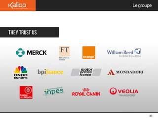 Kaliop.fr6
Legroupe
33
 