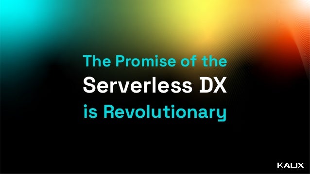 The Promise of the
Serverless DX
 
is Revolutionary
 