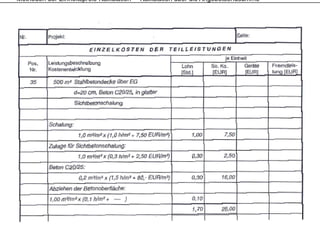 Methoden der Einheitspreis-Kalkulation – Kalkulation über die Angebotsendsumme
 