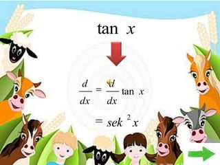 tan x


d     d
           tan x
dx    dx
            2
      sek x
 