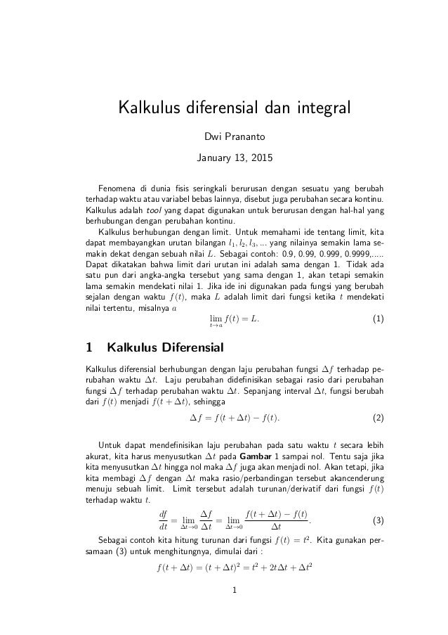 Kalkulus Diferensial Integral - Kalkulus Diferensial Integral kalkulus diferensial integral kalkulus diferensial integral