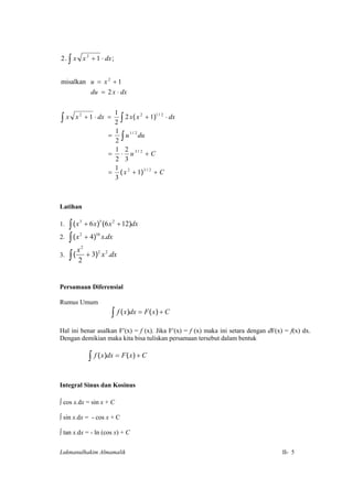 Kalkulus Modul X Integral Pdf