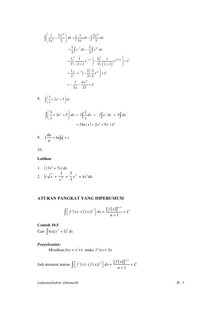 Kalkulus Modul X Integral