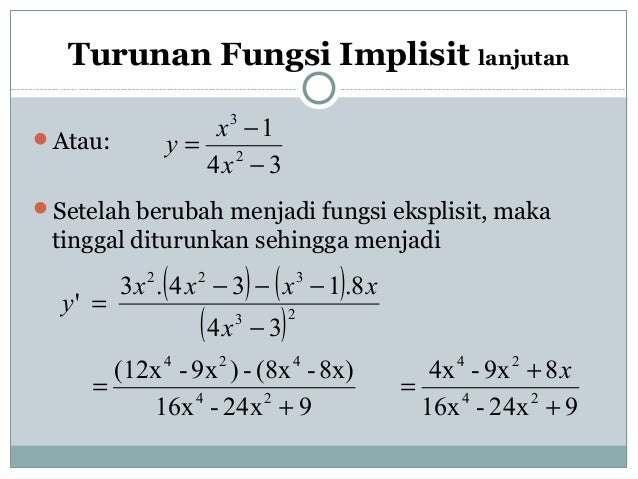 Kalkulus turunan dan integral