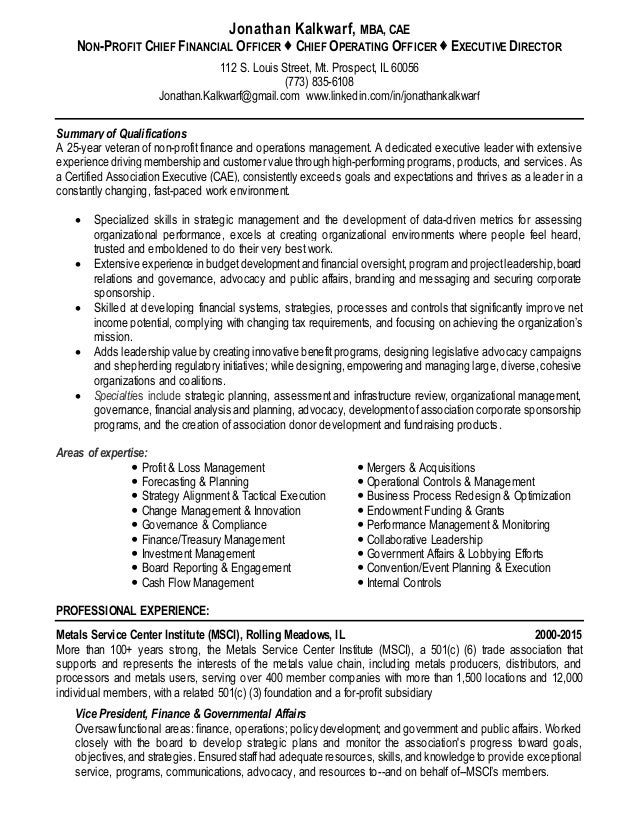 non profit resumes