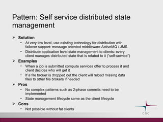 Pattern: Self service distributed state management ,[object Object],[object Object],[object Object],[object Object],[object Object],[object Object],[object Object],[object Object],[object Object],[object Object],[object Object]