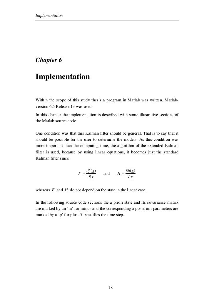 Kalman filter thesis