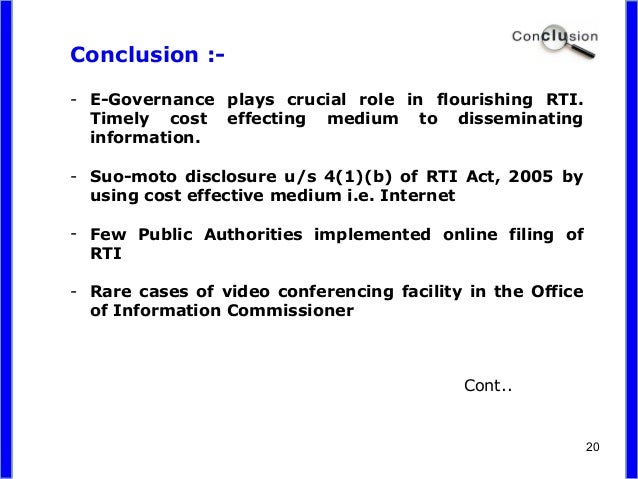 Essay on rti