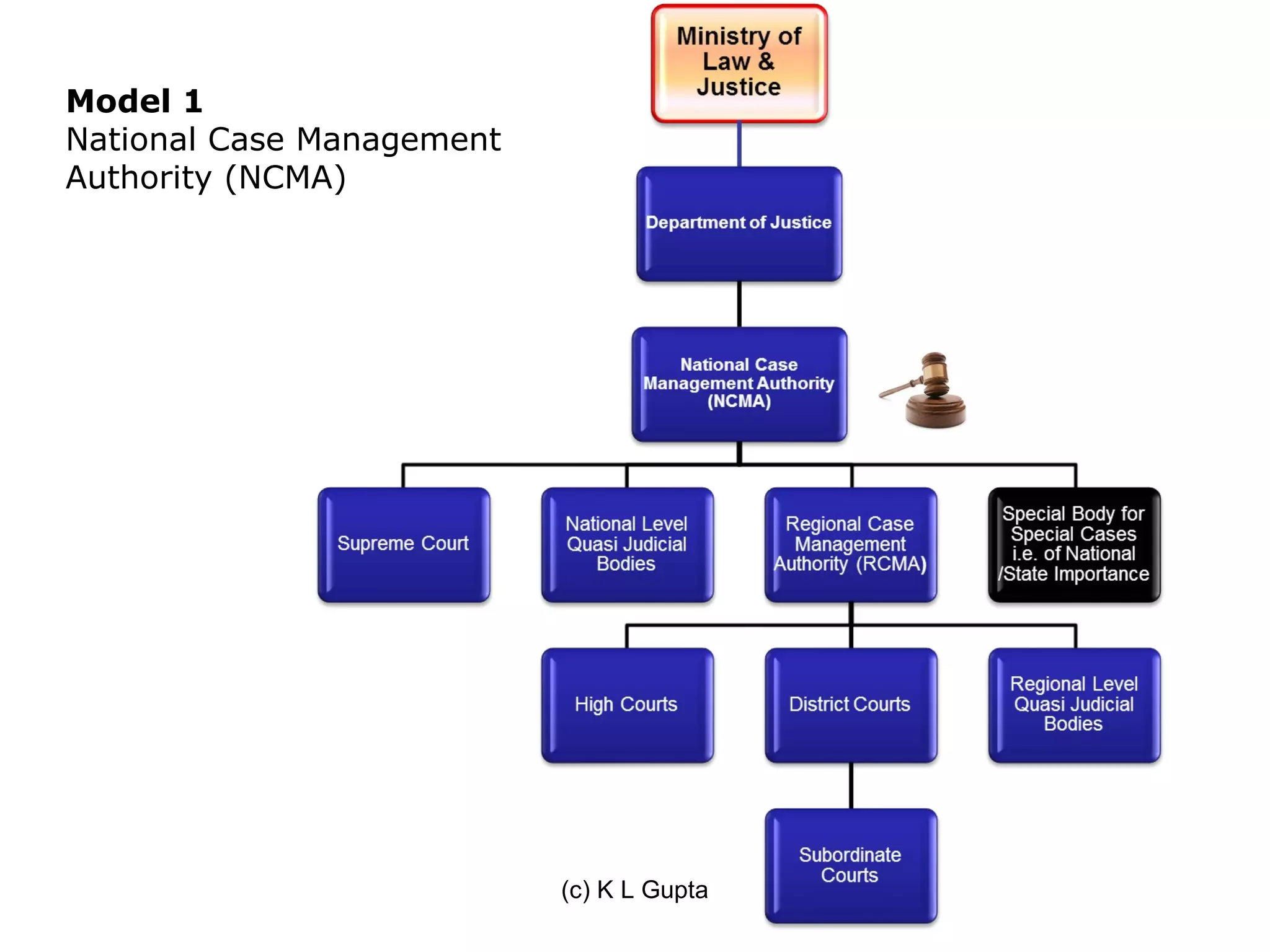 Model 1
National Case Management
Authority (NCMA)




                           (c) K L Gupta
 