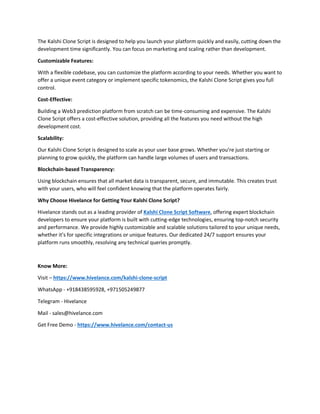 Grow Script Transparency Kalshi Clone Script: Secure, Customizable, and Profitable Prediction ...
