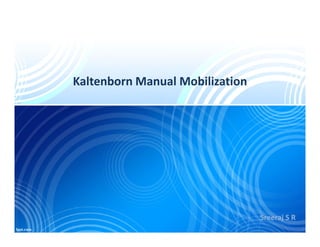 Kaltenborn Manual Mobilization
Sreeraj S R
 