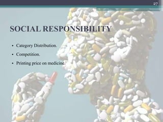 27




SOCIAL RESPONSIBILITY
• Category Distribution.
• Competition.
• Printing price on medicine.
 