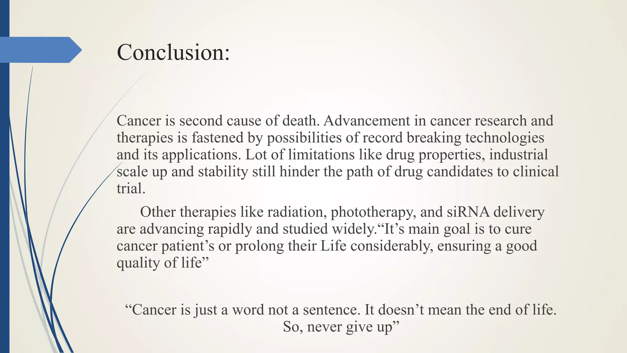 Recent advances in cancer treatment. | PPTX