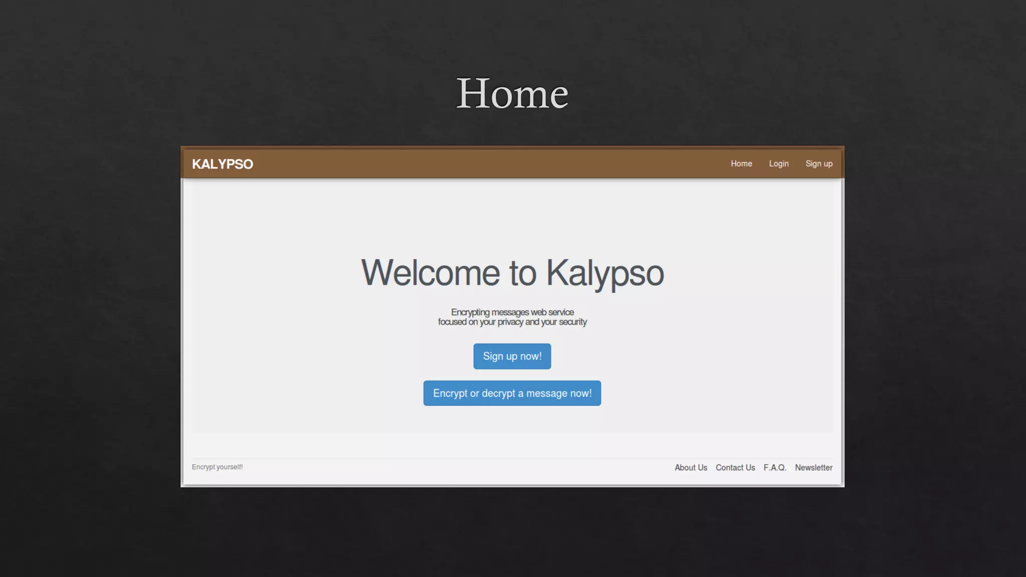 Kalypso: She who hides. Encryption and decryption web app.
