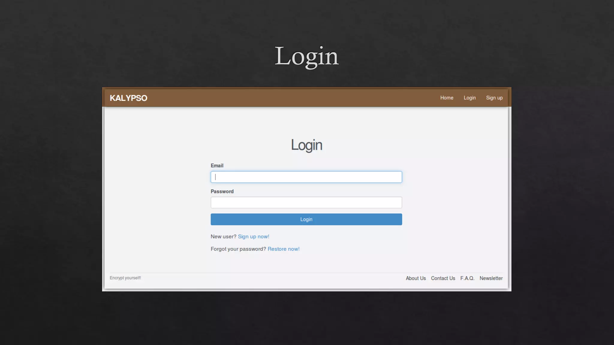 Kalypso: She who hides. Encryption and decryption web app.