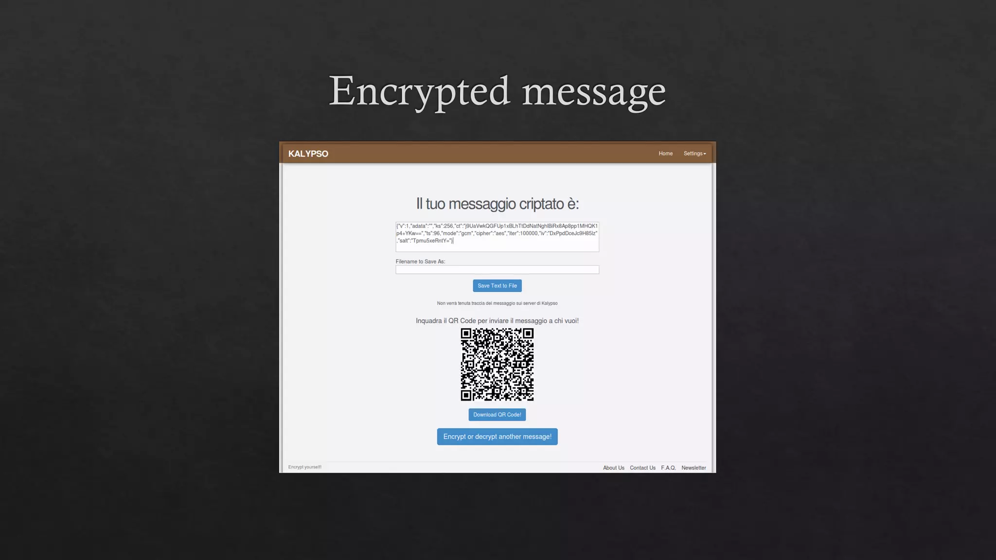 Kalypso: She who hides. Encryption and decryption web app.