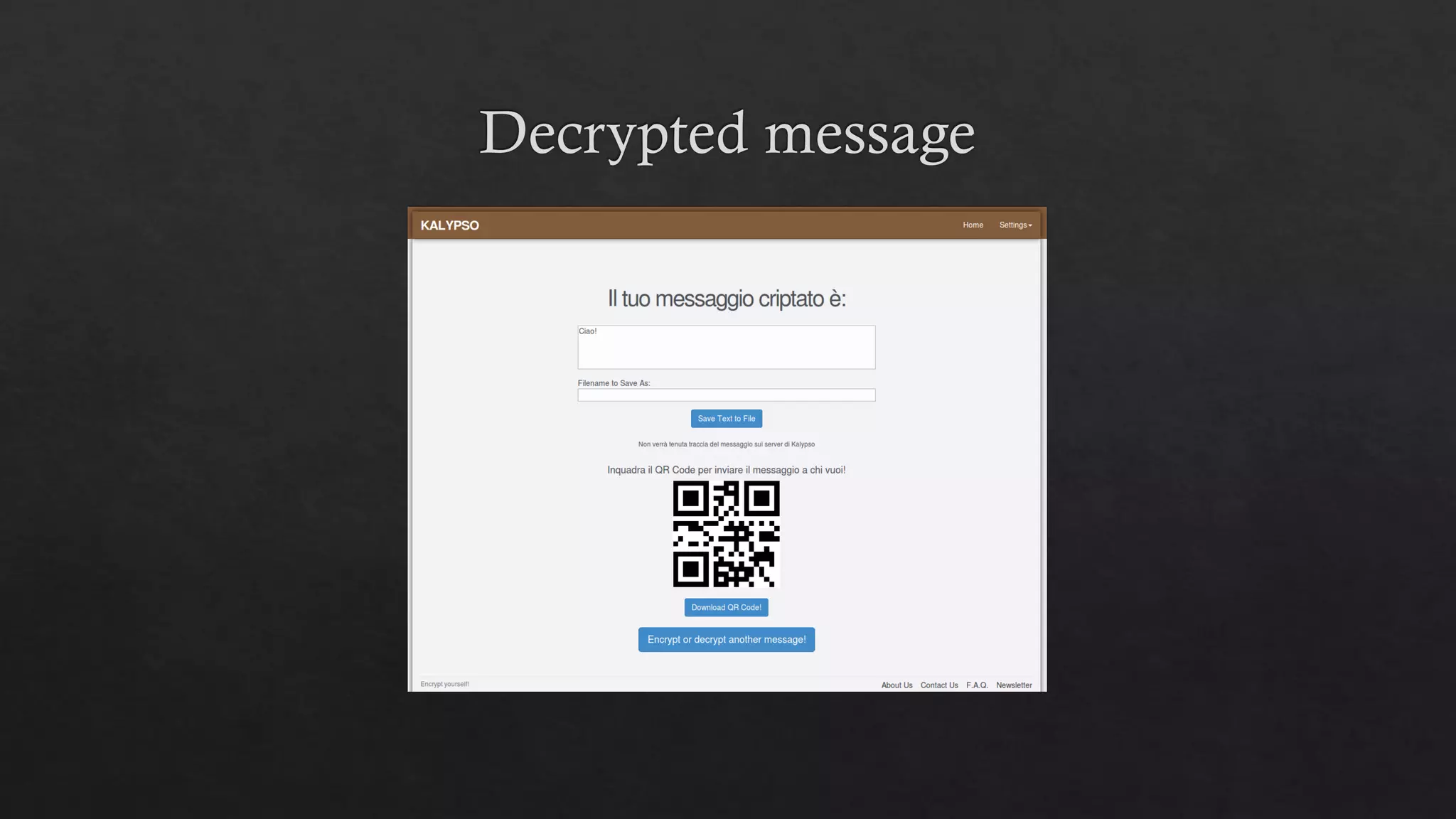 Kalypso: She who hides. Encryption and decryption web app.