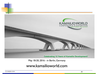 (c) asipto.com 26
www.kamailioworld.com
May 18-20, 2016 - in Berlin, Germany
 