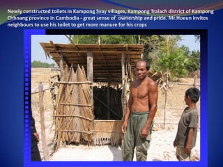 Great mosaic of latrine models innovated by local communities in Kampung Spu in Cambodia