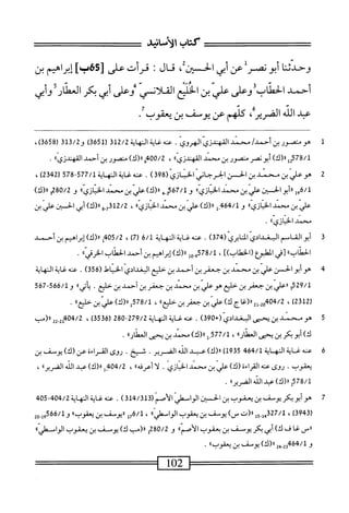 ‫كتاب‬
‫ّاشل‬‫أ‬‫ال‬
‫وحدثنا‬
‫أبونمر‬
‫عن‬
‫أبي‬
،‫الحض‬
‫قال؛‬
‫قرأت‬
‫همر‬
]‫[؛ءب‬
‫إبراهيم‬
‫بن‬
‫أحمد‬
‫الحطاب‬
‫وعلى‬
‫علي‬
‫بن‬
‫الخلع‬
‫الملأني‬
‫وعر‬
‫أبي‬
‫بكر‬
‫العطار‬
‫وأبي‬
‫عبد‬
‫الله‬
،‫الصرير‬
‫كنهم‬
‫عن‬
‫يوسف‬
‫بن‬
‫يعقوب‬
*
1
‫ه‬
‫و‬
‫منصور‬
‫بن‬
/‫أحمد‬
‫محمد‬
‫المهندزي‬
‫الهروي‬
.
‫عنه‬
‫غاية‬
‫النهاية‬
312/2
‫ر‬
3651
)
‫و‬
13/2
‫ق‬
‫ر‬
3658
،)
‫إ‬2‫َةحة‬‫ل‬
)‫اا(ك‬
‫أبو‬
‫نصر‬
‫متصور‬
‫بن‬
‫محمد‬
‫المهندزيء‬
،
00/2
‫مق‬‫ب‬
)‫رر(ك‬
‫منصور‬
‫بن‬
‫أحمد‬
،‫المهندزي؛‬
.
2
‫ه‬
‫وعلي‬
‫بن‬
‫ندينالحن‬
(ّ‫ى‬‫ّاثز‬‫ى‬‫ابرحان‬
398
)
.
‫محهغاةالهاة‬
577/1
-
578
‫ر‬
2342
)
،
6/1
‫ول«أ؛و‬
‫الحتن‬
‫على‬
‫بن‬
‫محني‬
»‫اذازي‬
‫و‬
567/1
‫م‬‫ب‬,‫ت‬
)‫رر(ك‬
‫عر‬
‫بن‬
‫محني‬
»‫الخنزي‬
‫و‬
3280/2
)‫«(ك‬
‫علي‬
‫بن‬
‫محني‬
)‫ازيء‬‫ت‬‫الخ‬
‫و‬
464/1
1
)‫«(ك‬
‫علي‬
‫بن‬
‫محني‬
»‫اذزي‬
،
2/2
‫ل‬
73
‫و‬,
)‫رر(ك‬
‫أبي‬
‫الحسن‬
‫علي‬
‫بن‬
‫محمد‬
٠٠‫الخبازي‬
.
3
^
)‫ق‬47(‫كامابدادياسي‬
.
6/1
)7‫ر‬
،
405/2
‫ل«(ك)إبرامم؛نأحمد‬
،،‫الحطاب‬
‫[في‬
])‫المطوع(الخطاب‬
،
578/1
‫ل‬0.‫و‬
)‫رر(ك‬
‫إبراهم‬
‫ين‬
‫أحمد‬
‫الحطاب‬
>)‫الخرقي‬
.
٩
‫ه‬
‫وأبو‬
‫الحس‬
‫علي‬
‫بن‬
‫محمد‬
‫بن‬
‫جعفر‬
‫بن‬
‫أحمد‬
‫بن‬
‫خليع‬
‫البغدادي‬
‫الخياط‬
(
356
)
.
‫عنه‬
‫غاية‬
‫النهاية‬
.‫سصد؛نسر؛نأحمد؛نلحع‬
»‫أتي‬‫ي‬
‫و‬
566/1
-
567
‫ر‬
312
)‫ة‬
،
2‫ل‬-02‫هج‬،‫'ا‬‫م‬‫ثم‬
‫رررغاج‬
،‫ك‬
‫علي‬
‫بن‬
‫جعفر‬
‫بن‬
٠٠‫خليع‬
،
،‫ةحقلرا(ك)عليينخلحا‬/‫ل‬
•
5
‫ه‬
‫و‬
‫سمد‬
‫غدادي‬J‫سميىا‬
+(
390
)
.
‫عنه‬
‫غاية‬
‫النهاية‬
279/2
-
280
(
3536
،)
404/2
‫س«(ءب‬
)‫ك‬
‫أبوبكر‬
‫بن‬
‫يحنى‬
®‫العطار‬
،
577/1
‫ي‬
)‫رر(ك‬
‫محمد‬
‫بن‬
‫يحيى‬
‫العطار>أ‬
.
6
‫ع‬
‫نه‬
‫غاية‬
‫النه‬
‫اية‬
464/1
1935
)
)‫ار(ك‬
‫عبد‬
‫الله‬
‫الضرير‬
.
‫شخ‬
.
‫روى‬
‫القراءة‬
‫عن‬
)‫(ك‬
‫يوسف‬
‫بن‬
‫يعقوب‬
•
‫روى‬
‫عنه‬
)‫القراءة(ك‬
‫علي‬
‫بن‬
‫محمد‬
‫الخبازى‬
.
‫ا‬‫ل‬
®‫أعرفه‬
،
404/2
‫إ‬_
)‫رر(ك‬
‫عبد‬
‫الله‬
®‫الضرير‬
،
578/1
‫ل«(ك)عبدالله‬
®‫الضرير‬
.
7
‫ف‬
(ّ‫م‬‫نالواسليا‬
314/313
)
.
‫عنهفيةالأهاية‬
404/2
405
(
3943
)
،
327/1
‫ل‬5ِ‫ل‬‫ه‬
‫رر(ت‬
)_
‫يوسف‬
‫بن‬
‫يعقوب‬
®‫الوامهر‬
،
6/1
‫إ‬‫ح‬
‫رريوسف‬
‫بن‬
®‫يعقوب‬
‫و‬
566/1
‫وإ‬
2‫و‬
‫ررس‬
‫غا‬
‫ف‬
،
)‫ك‬
‫أبي‬
‫بكر‬
‫يوسف‬
‫بن‬
‫بعفوب‬
®‫الأصم‬
‫و‬
280/2
‫إ‬
،_‫رر(م‬
)‫ك‬
،‫يوسف‬
‫بن‬
‫يعقوب‬
‫امس‬‫و‬‫ال‬
®‫هلي‬
‫و‬
‫ل‬
2‫بم‬.32‫م^قب‬
)‫را(ك‬
،‫يوسف‬
‫بن‬
®‫يعقوب‬
.
=—
102
 