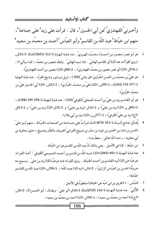‫وأخبرني‬
‫المهدزي‬
‫عن‬
‫أبى‬
،‫الخسين‬
‫قال‬
:
‫قرأت‬
‫على‬
‫زيد‬
‫على‬
،‫جماعة‬
‫منهم‬
‫ابن‬
‫خياط‬
‫عبد‬
‫الله‬
‫بن‬
‫القاسم‬
‫وأبو‬
‫العباس‬
‫أحمد‬
‫بن‬
‫محمد‬
‫بن‬
‫سعيد‬
1
‫ه‬
‫و‬
‫أبونصر‬
‫منصور‬
‫بن‬
/‫أحمد‬
‫محمد‬
‫الهروي‬
.
‫عنه‬
‫غاية‬
‫النه‬
‫اية‬
2/2
‫لق‬
‫ق)[هناك‬6‫(لة‬
2/2
‫وو‬3‫ل‬
‫ررروى‬
‫'آت‬‫ا‬‫القر‬
‫عنه‬
)‫(ك‬
‫أبوالقامم‬
‫الهذر‬
.
‫كذا‬
‫ن‬
‫ه‬‫ب‬
‫الهذلي‬
.
‫ولعله‬
‫منصور‬
‫بن‬
،‫محمد‬
‫كما‬
]‫ا‬،‫أني‬‫س‬‫س‬
،
‫ش‬87/‫ل‬
)‫رر(ك‬
‫أبونصر‬
‫متصور‬
‫بن‬
‫محمد‬
‫المهندزيء‬
،
‫م‬0‫ه‬/2
)‫رر(ك‬
‫متصور‬
‫بن‬
‫أحمد‬
‫المهندزيء‬
.
2
‫ه‬
‫وعلي‬
‫بن‬
‫محمد‬
‫بن‬
‫الحسن‬
‫الخيازي‬
‫الحرحار‬
‫ق‬89(
)
،
‫نزيل‬
‫ني‬
‫ابور‬
‫وشيخ‬
‫الفراء‬
.
‫عنه‬
‫غاية‬
‫النهاية‬
578-577/1
‫ل‬
2342
،)
5.‫م‬99/‫ل‬
)‫رر(ك‬
‫علي‬
‫بن‬
‫محني‬
)‫ّآ‬‫ى‬‫اذاز‬
،
2/2
3.‫لم‬
‫رر(ك)أ؛يادينضليبن‬
»‫محناذازي‬
•
3
^
(‫دكومحي‬
358
‫ن‬
‫عنه‬
‫غاية‬
‫النهاية‬
298/1
-
299
(
1308
،)
،5ِ‫س‬‫ل‬/‫أ‬
»‫«(ك)ن؛دينءلي‬
‫و‬
116/1
‫إإازبدبنءنىاا‬
‫و‬
125/2
»‫ٍ<ا(ك)زيدينءش‬
‫و‬
،‫م‬21/‫ل‬
،‫ُرع‬
‫ذبي‬
‫بن‬
‫علي‬
"‫امفي‬
'
‫أ‬9-‫ل‬8‫ل'اآآ؛‬
)‫اا(ك‬
‫زيد‬
‫بن‬
‫ر‬
"‫بلال‬
•
٠
‫مب‬
‫اتل‬
‫جامع‬
‫ايان‬
351/1
(
870
)
‫<اقال‬
‫فرأت‬
‫على‬
‫جماى‬
‫من‬
‫أصحاب‬
‫الخناط‬
،
‫مهم‬
‫أبوعلي‬
‫الخن‬
‫بن‬
‫داود‬
‫بن‬
‫الخن‬
‫بن‬
‫عون‬
‫بن‬
‫منير‬
‫بن‬
‫صح‬
‫ي‬-‫ام؛‬
‫؛الثار‬
،‫وصح‬
‫عشق‬
‫معالة‬
‫بن‬
‫أبي‬
‫معاوية‬
،
‫رحيمه‬
‫الله‬
‫تعار‬
،
‫بخط‬
))‫يده‬
.
5
‫ا‬
‫بن‬
‫اكل‬‫ي‬‫ح‬
‫ت‬
‫كذا‬
‫في‬
‫الأصل‬
.
،‫يعني؛ذللث‬
‫أن‬
‫عبد‬
‫الله‬
‫بن‬
‫القاسم‬
‫هو‬
‫ابن‬
-‫اط‬‫ي‬‫الخ‬
•
6
‫ع‬
‫ه‬‫ن‬
‫غاية‬
‫النهاية‬
441/1
(
1845
)
)‫رر(ك‬
‫عبد‬
‫الله‬
‫بن‬
‫قاسم‬
‫بن‬
‫أحمد‬
‫التبي‬
‫الكوفي‬
‫أحذ‬
‫القراءة‬
‫عرصا‬
‫عن‬
)‫(ك‬
‫أبيه‬
‫القاسم‬
‫بن‬
‫أحمد‬
‫امحل‬‫ي‬‫الخ‬
.
‫روى‬
‫القراءة‬
‫عنه‬
‫عرصا‬
)‫(ك‬
‫زيد‬
‫بن‬
‫علي‬
.
‫وسمع‬
‫منه‬
‫حروقا‬
‫الحسن‬
‫بن‬
‫العباس‬
‫ازي؛؛‬‫ر‬‫ال‬
،
16/2
‫اينه‬‫ر‬(‫إ‬‫و‬
)‫(ك‬
‫عبد‬
))‫الله‬
،
298/1
‫إ‬‫و‬
)‫«(ك‬
‫عبد‬
‫الله‬
‫بن‬
‫القاسم‬
))‫الخيامحل‬
.
٦
‫ا‬
‫لعباس‬
‫ت‬
+
‫(طريق‬
‫بن‬
‫ابى‬
‫اب‬
‫عن‬
)-‫الخياط‬
‫مشطوبا‬
‫في‬
‫الأصل‬
.
8
‫ا‬
ّ‫ى‬‫لأذن‬
‫محهظيةاماية‬.
116/1
‫ويق‬-‫^رلأ؛وئي‬
:‫ال‬
،]‫أ؛وافن)ا‬
6/2
‫يي‬
‫ررلمج‬
)‫ك‬
‫أحمد‬
‫بن‬
‫محمد‬
‫ين‬
))‫سمحيد‬
،
298/1
‫إ‬‫ج‬
)‫را(ك‬
‫أحمد‬
‫بن‬
‫محمد‬
‫ين‬
))‫سعيد‬
.
=^—=^—
166
==^=
 