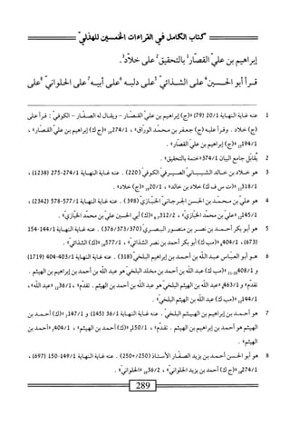 ‫مساسشسنى‬
‫إبراهيم‬
‫بن‬
‫عر‬
‫القصار‬
‫باكحقيق‬
‫على‬
.‫حلاد‬
‫قرأ‬
‫أبوالحمتن‬
‫عر‬
‫الشدائي‬
‫على‬
‫دله‬
‫عر‬
‫أبيه‬
‫عر‬
‫الحلواني‬
‫عر‬
1
‫ع‬
‫نه‬
‫غاية‬
‫النه‬
‫اية‬
20/1
(
79
)
)‫رر(ج‬
‫إبراهيم‬
‫بن‬
‫على‬
‫القصار‬
—
‫ؤيف‬
‫ال‬
‫ه‬‫ل‬
‫المنار‬
—
‫الكوفي‬
‫ت‬
‫أ‬‫ر‬‫ق‬
‫على‬
)‫(ج‬
‫حلاد‬
.
‫وقرأ‬
‫عليه‬
)‫(ج‬
‫جعفر‬
‫بن‬
‫محمد‬
،،‫الوراق‬
،
‫ةول‬7‫لربم‬
‫ررزج‬
)‫ك‬
‫إبراهيم‬
‫بن‬
‫علي‬
،،‫القصار‬
،
‫^لأرر(ج)إبراممينءلياصاراا‬
.
2
‫ي‬
‫قابل‬
‫جامع‬
‫ان‬‫ن‬‫الب‬
‫محمة؛‬-‫قرر‬47/‫ل‬
A?c:Jl
،،^
.
3
‫ي‬
ّ‫ز‬‫ا‬
‫افرش‬
(ّ‫ى‬‫امموف‬
220
)
.
‫محه‬
‫غاية‬
‫الهاية‬
274/1
-
275
21‫ة‬8(
)
،
‫ةلمأ‬/‫ل‬
‫رررت‬
‫ص‬
‫ف‬
)‫ك‬
‫خلاي‬
‫بن‬
،‫خالدا‬
،
1920/1
)‫«(ج‬
،،‫خلاي‬
.
4
‫ه‬
‫وءلي؛نسنلبناض‬
(‫نياأنانح‬1‫الحرح‬
398
)
.
‫عتهئيةالمهاية‬
577/1
-
578
(
2342
،)
‫أ‬2‫ل‬،‫َقإ‬‫ل‬
‫ررعلي‬
‫بن‬
‫محمد‬
،،‫ازي‬‫ت‬‫الخ‬
،
8-7‫ِثم"لق‬‫م‬‫ث‬
‫آ‬‫ك‬(‫رر‬
‫أبى‬
‫الحستن‬
‫على‬
‫ين‬
‫محمد‬
‫زىاآ‬0‫ا'ل‬
•
5
‫ه‬
‫و‬
‫أبو‬
‫بكر‬
‫أحمد‬
‫بن‬
‫نصر‬
‫بن‬
‫منصور‬
‫البمرى‬
(
376/373/370
)
.
‫عنه‬
‫غاية‬
‫النه‬
‫اية‬
144/1
-
154
(
673
،)
404/1
‫و«(ب‬
)‫ك‬
‫أبو‬
‫بكر‬
‫أحمد‬
‫ين‬
‫ضر‬
،،‫الثدائي‬
،
577/1
‫ولرر(ك)الثداشاا‬
.
6
‫ه‬
‫وأبوالعباس‬
‫عبد‬
‫الله‬
‫بن‬
‫أحمد‬
‫بن‬
‫إبراهم‬
‫البلخي‬
(
318
)
.
‫عنه‬
‫غاية‬
‫المهاية‬
403/1
-
404
(
1719
)
‫و‬
‫ل‬
12-02،‫آ‬'‫ه‬‫رة‬
‫را(مب‬
)‫ك‬
‫عبد‬
‫الله‬
‫بن‬
‫أحمد‬
‫بن‬
‫مخلد‬
‫اللخي‬
‫هوعبد‬
‫الله‬
‫بن‬
‫أحمد‬
‫بن‬
‫إبراهيم‬
‫بن‬
‫الهيثم‬
•
،،‫تقدم‬
‫و‬
463/1
‫ه‬
‫ررعبد‬
‫الله‬
‫بن‬
‫الهيثم‬
‫البلرهوعبد‬
‫الله‬
‫بن‬
‫أحمد‬
‫ين‬
.‫الهيثم‬
،،‫تقدم‬
،
1236/1
‫«عبد‬
،،‫الله‬
،
44/1
‫أ‬2‫أ‬
‫رر(ب‬
)‫ك‬
‫عبد‬
‫الله‬
‫بن‬
‫الهيثم‬
،،‫اللخي‬
.
7
‫ه‬
‫و‬
‫أحمد‬
‫بن‬
‫إبراهيم‬
‫بن‬
‫الهيثم‬
‫اليش‬
.
‫عنه‬
‫غاية‬
‫النهاية‬
36/1
(
145
)
‫و‬
‫للإ‬،‫إ‬7/‫ل‬
)‫رر(ك‬
‫أحمد‬
‫بن‬
‫الهيثم‬
‫هوأحمد‬
‫بن‬
‫إبراهيم‬
‫بن‬
‫الهيثم‬
.
،،‫تقدم‬
،
150/1
‫و‬
)‫رر(ك‬
‫أحمد‬
‫بن‬
،،‫الهيثم‬
،
404/1
‫ح‬
‫ررأحمد‬
‫ين‬
»‫الهتثم‬
•
8
‫ه‬
‫و‬
‫أبو‬
‫الحمن‬
‫أحمد‬
‫بن‬
‫يزد‬
‫الصفار‬
‫الأمتاذ‬
(
250
+/
250
)
.
‫عنه‬
‫غاية‬
‫المهاية‬
149/1
-
150
‫ر‬
697
)
،
74/1
‫ل‬8‫ت‬
‫رر(ج‬
)‫ك‬
‫أحمد‬
‫بن‬
‫يريد‬
،،‫الحلواني‬
،
36/2
‫أ‬‫و‬
،،‫اني‬‫و‬‫الحل‬‫ر‬‫ا‬
.
 
