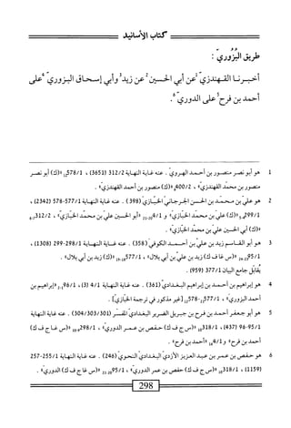 ^^^‫ع^^^^ت^ت‬:^‫ت^تتتتتتت‬
‫كتاب‬
‫الأناني‬
‫طريق‬
‫الدوري؛‬
‫أحمرن‬
‫ا‬
‫القهندزي‬
‫عن‬
‫أبي‬
‫الح؛ن‬
‫عن‬
‫زيد‬
‫وأي‬
‫إسحاق‬
‫المروري‬
‫على‬
‫أحمد‬
‫بن‬
‫فرح‬
‫على‬
‫الدوري‬
•
1
^
‫ّصدالهروي‬‫أ‬‫يرسمسورين‬
.
‫ة‬1‫عنهغاهاني‬
2/2
‫لق‬
‫ر‬
651
)‫ق‬
،
2578/1
‫ل«(ك)أبوذصر‬
‫منصور‬
‫بن‬
‫محمد‬
،
400/2
‫غ‬
)‫اا(ك‬
‫منصور‬
‫بن‬
‫أحمد‬
‫المهندزيءا‬
•
2
‫ص‬
‫علي‬
‫ن‬
‫سند‬
‫بن‬
‫افن‬
‫الحرجاني‬
‫الخنازي‬
(
398
)
.
/‫عنهئ؛ةالهاةل‬
577
-
578
)2‫ق‬24‫ر‬
،
5-‫لمو؟م‬
)‫رر(ك‬
‫علي‬
‫بن‬
‫محني‬
»‫اثزي‬
‫و‬
2‫ل‬,2‫ه‬4/‫ل‬
‫أبو‬‫ر‬‫ر‬
‫الحسن‬
‫علي‬
‫بن‬
‫محني‬
»‫اثزي‬
،
2/2
‫بو‬3‫ل‬
)‫اا(ك‬
‫أبي‬
‫الحسين‬
‫علي‬
‫بن‬
‫محن‬
"‫الخازي‬
•
3
‫ه‬
‫وأبوالق‬
‫اسم‬
‫زيد‬
‫بن‬
‫علي‬
‫بن‬
ّ‫م‬‫أح‬
‫د‬
‫الكوض‬
(
358
)
.
‫عنه‬
‫غ‬
‫اية‬
‫المه‬
‫اية‬
298/1
-
299
‫ر‬
308
)‫ل‬
،
2‫هم‬/‫ل‬
»‫رررسغافك)زدينعليينأبيلأل‬
،
»‫لرر(ك)وديندبلأل‬9-‫آش‬7/‫ل‬
•
‫مال‬
‫جامع‬
‫اوان‬
377/1
(
959
)
.
‫ه‬
‫ه‬
‫وإبراهيم‬
‫بن‬
‫أحمل‬
‫بن‬
‫إبراهم‬
‫البغدادي‬
(
361
)
.
‫عنه‬
‫غاية‬
‫المه‬
‫اية‬
4/1
)3‫ر‬
،
2_‫إ‬69/‫ل‬
‫ءإبراهيم‬
‫بن‬
‫أحمد‬
ُ‫ا‬‫الروري‬
،
‫أ‬2‫"ةلإو‬2‫لمآآقأ‬
‫غتر‬-‫ا‬
‫مذكور‬
‫في‬
‫ترجمة‬
‫الخبازيء‬
•
‫ة‬
‫ه‬
‫و‬
‫أبوجعفر‬
‫أحمد‬
‫بن‬
‫فرح‬
‫بن‬
‫حبرل‬
‫الضرير‬
‫البغدادي‬
‫الممنر‬
(
304/303/301
)
.
‫عنه‬
‫غاية‬
‫المهاية‬
96-95/1
(
437
،)
))ّ‫ي‬‫^«(سجفك)ضينءمرالدور‬
،
98/1
‫شل‬
)‫<ر(سئجفك‬
‫أحمدبزفرحءا‬
»‫هل«أحمد؛نفرح‬4/‫وأ‬
•
‫ق‬
‫ه‬
‫وحفص‬
‫بن‬
‫عمر‬
‫بن‬
‫مد‬
‫العزيز‬
‫الأردي‬
‫البغدادي‬
‫النحوي‬
(
246
)
.
‫عنه‬
‫غاية‬
‫النهاية‬
255/1
-
257
(
1159
)
،
‫ل‬0‫لمةلت‬
‫رارسج‬
‫ف‬
)‫ك‬
‫حفص‬
‫بن‬
‫عمر‬
»‫الدوري‬
،
2‫ل‬.02‫و‬5/‫ل‬
_(«
‫غاج‬
‫ف‬
)‫ك‬
»َ‫ي‬‫الدور‬
٠
=—==—=
298
=———==
 